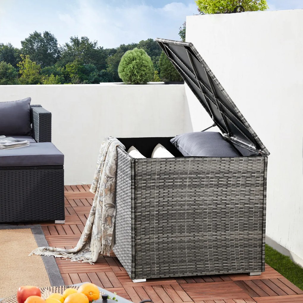 Casaria® Tároló doboz 75x75x70 cm - szürke