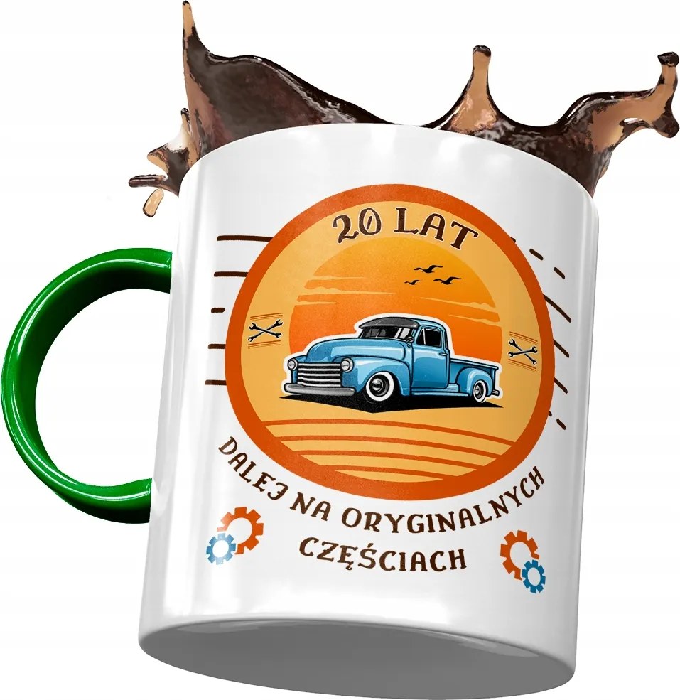 Zöld Bögre Születésnapra 20 20. 20. Ajándék Nyomtatott Fotóval