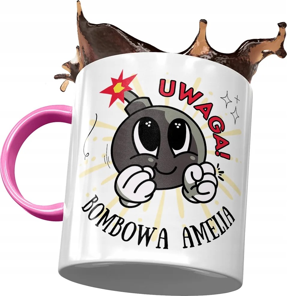 Rózsaszín Bögre Amelia Feleség Barátnő Nyomtatott Fotóval