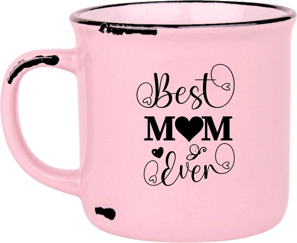 Bögre Rózsaszín Retro Ajándék Vicces Anyák Napja Best Mom Ever