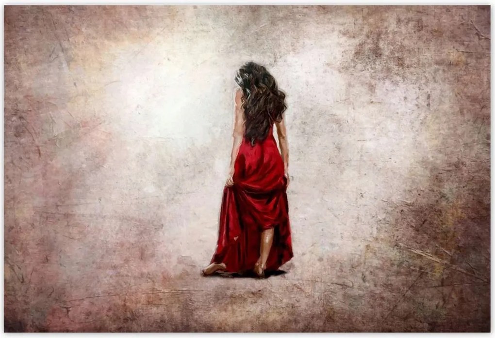 Poszterek 200x135 Csaj piros ruhában