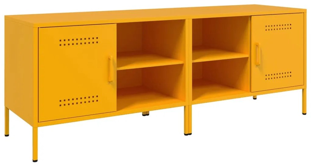 2 db mustársárga acél TV-szekrény 68 x 39 x 50,5 cm
