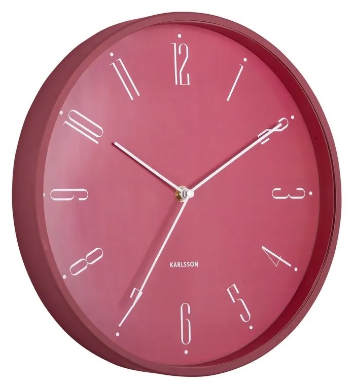 Karlsson 5988RD dizájner falióra, sötét rózsaszín,átmérő 30 cm