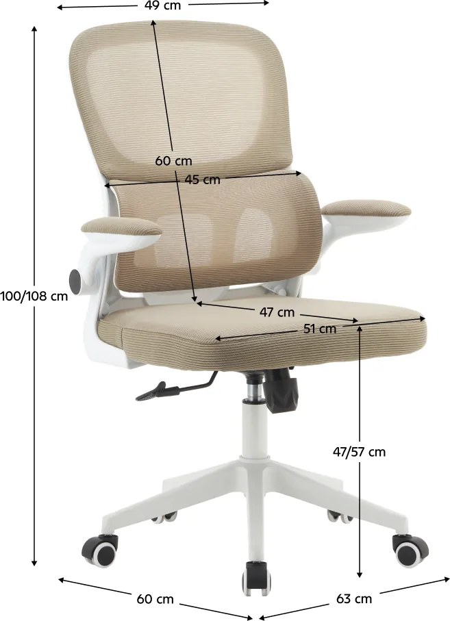 Irodai szék, bézs/fehér, RAKIN