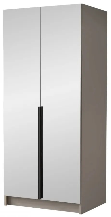 Ruhásszekrény Smagano III (fehér + fekete) (tükörrel). 1105808
