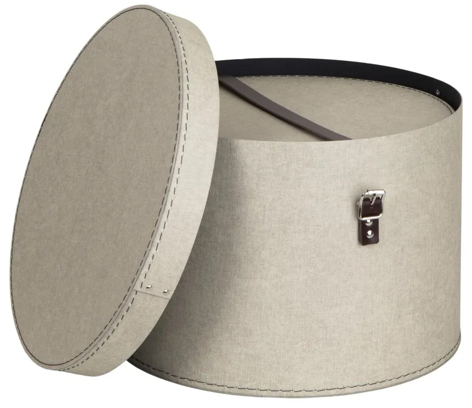 Bézs fedeles karton tárolódoboz szett 2 db-os ø 37,5x25 cm Rut Canvas Paper Laminate – Bigso