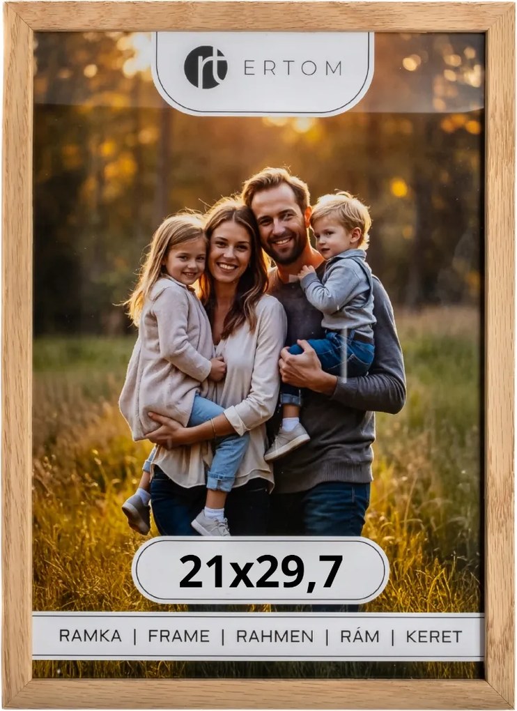 Fa képkeret 21x29,7 A4 természetes modern üveg