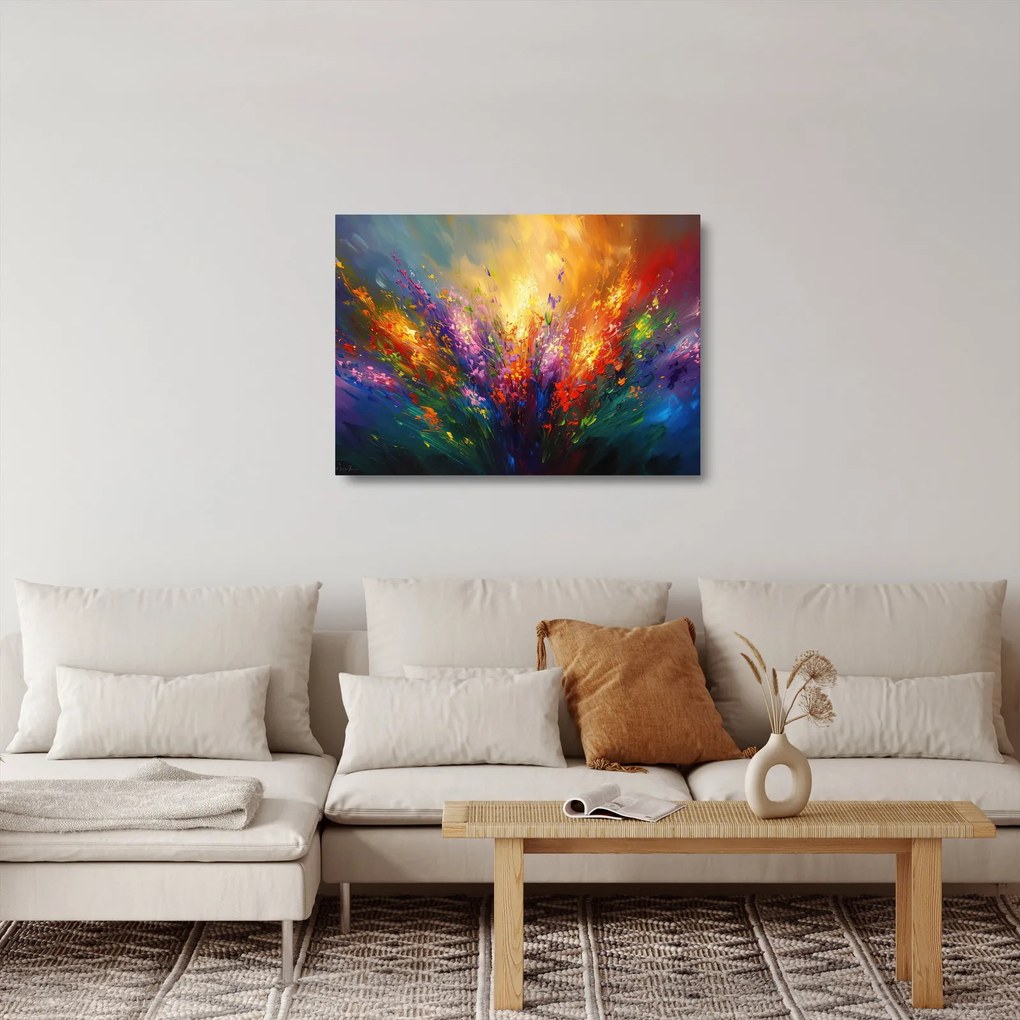 Üveg kép - A virágok absztrakciója (70x50 cm)