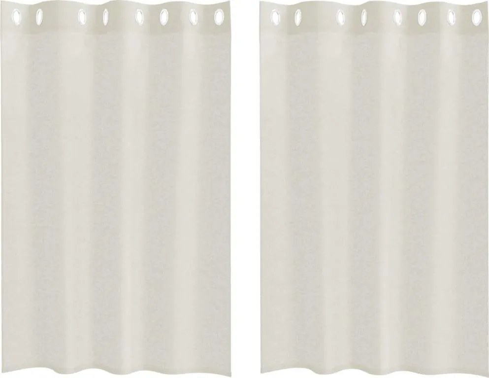 vidaXL Voile Függöny függönyökkel 2 pcs Krém 140 x 140 cm Poliészter