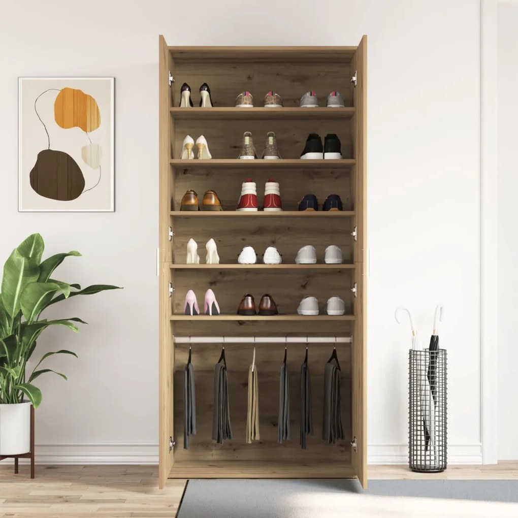 Cipőszekrény Tölgy 80x39x180 cm Mérnök által tervezett fa