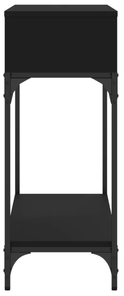 fekete szerelt fa tálalóasztal 100 x 30,5 x 75 cm