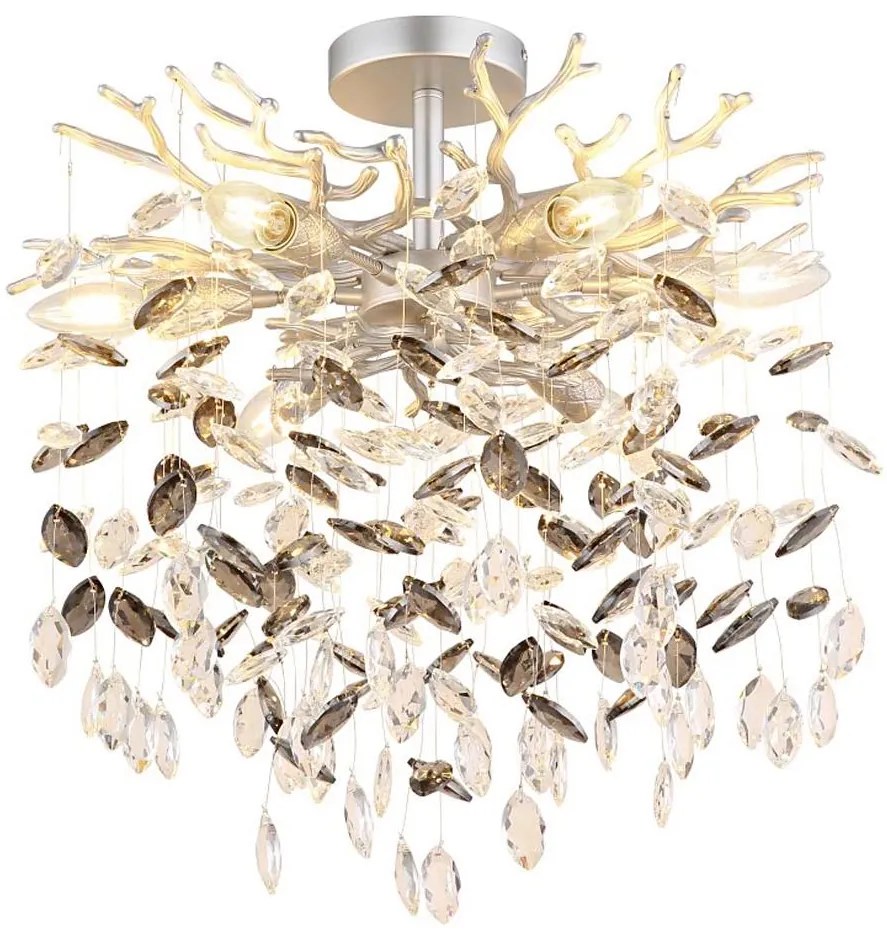 Globo 64138DS - Rúdon függő csillár QUEENA 6xE14/40W/230V ezüst