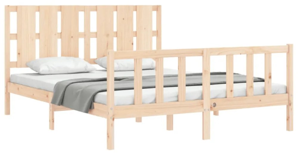 tömör fa ágykeret fejtámlával King Size