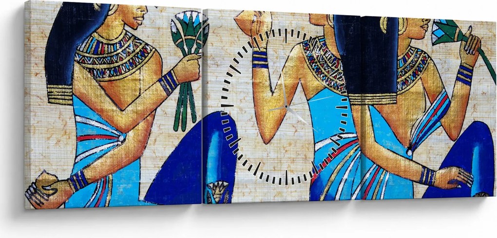 Kép - egyiptomi festmények (órával) (90x30 cm)