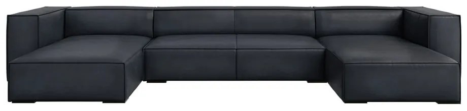 Sötétkék bőr sarokkanapé (U alakú) Madame – Windsor &amp; Co Sofas