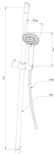 OMNIRES YOSEMITE-SCR - YOSEMITE zuhanyszett, fényes króm