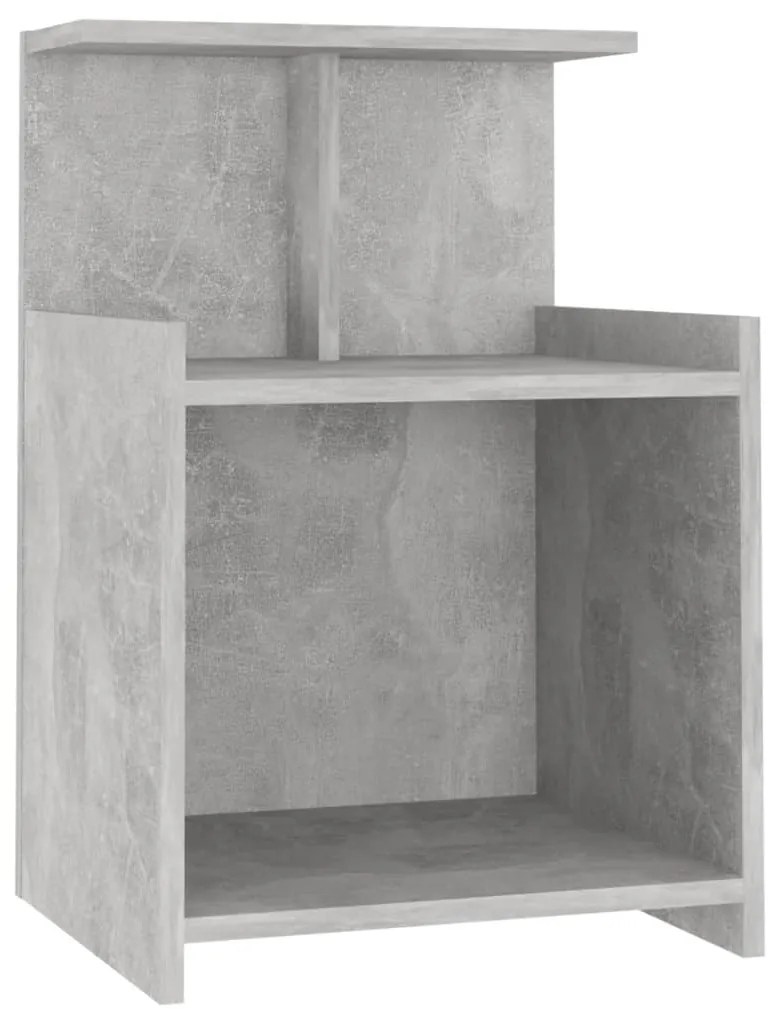 2 db betonszürke szerelt fa éjjeliszekrény 40 x 35 x 60 cm