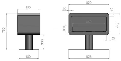 InFire - BIO kandalló 82,5x78 cm 3kW fehér