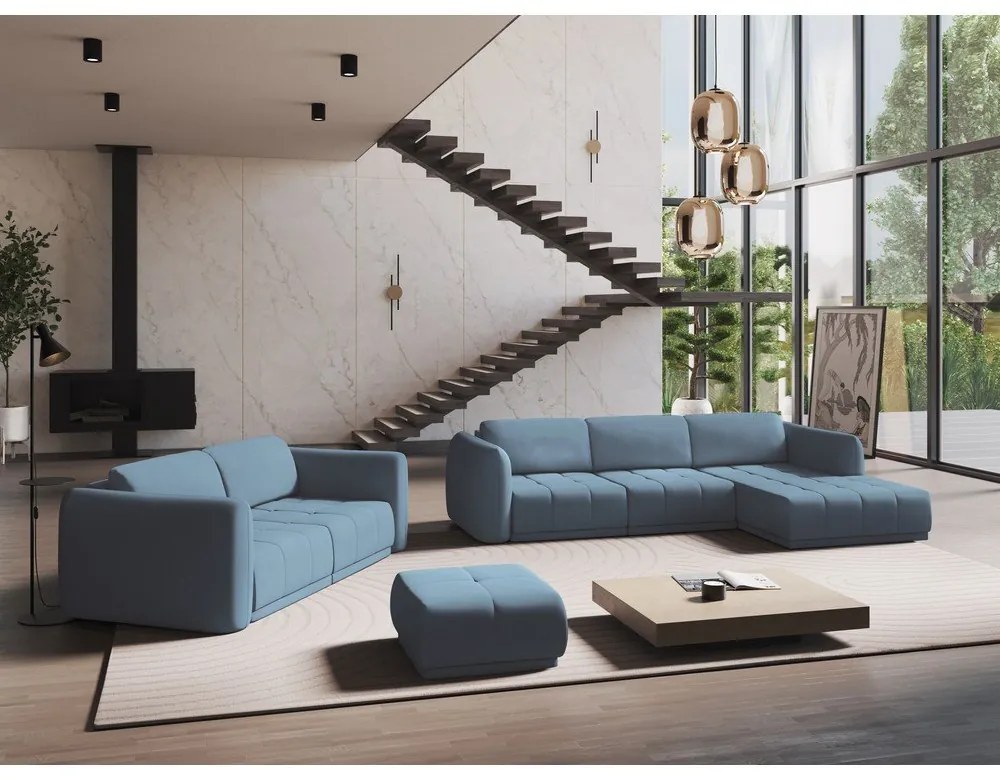 Világoskék kanapé 210 cm Hoku – Makamii