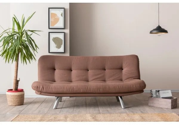 BINA kétszemélyes kihúzható kanapéágy – világosbarna