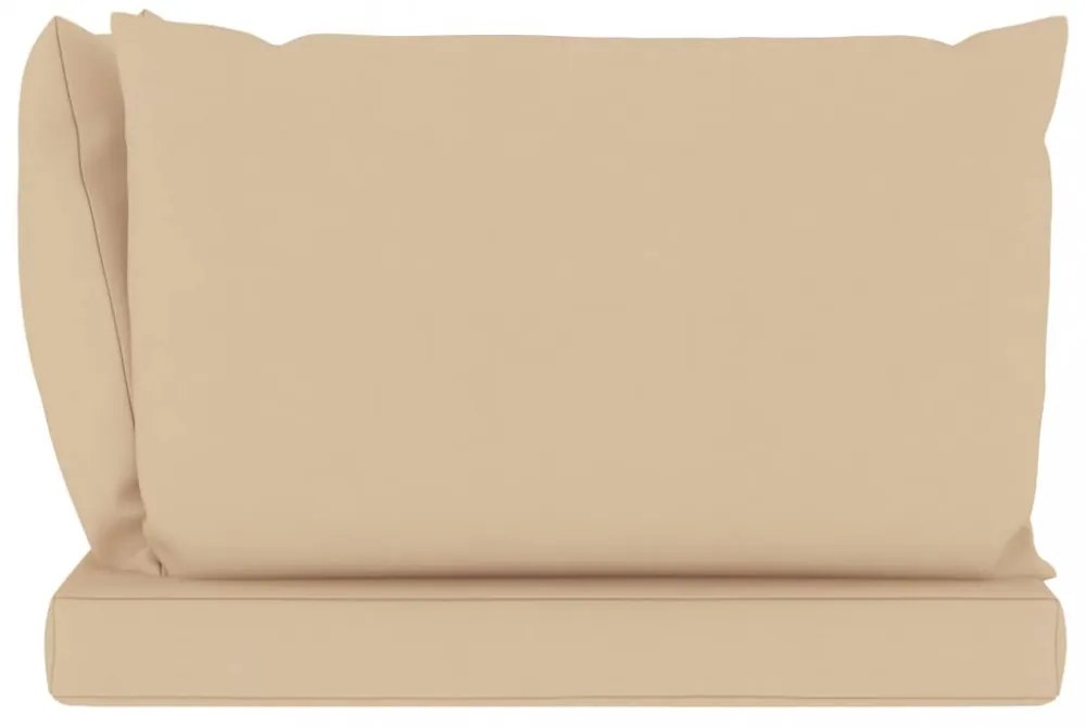 3 db bézs szövet raklapkanapé-párna