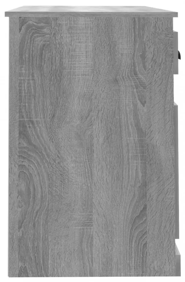 szürke sonoma színű szerelt fa íróasztal fiókkal 115x50x75 cm