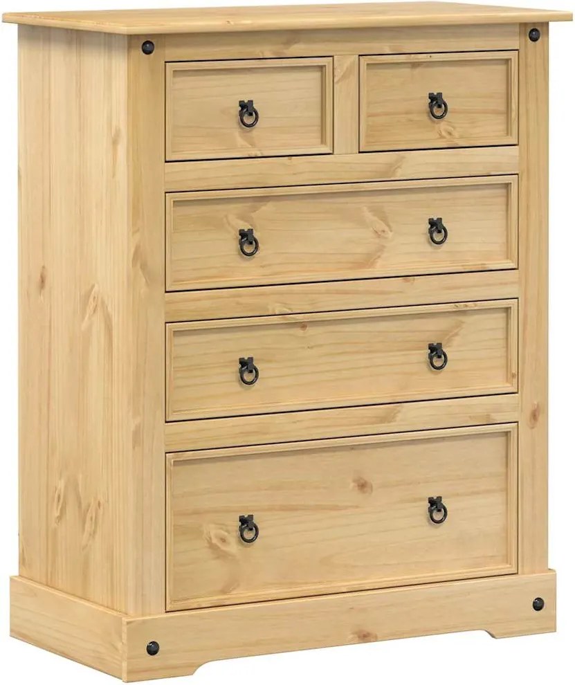 vidaXL Corona tömör fenyőfa komód 92x48x114 cm