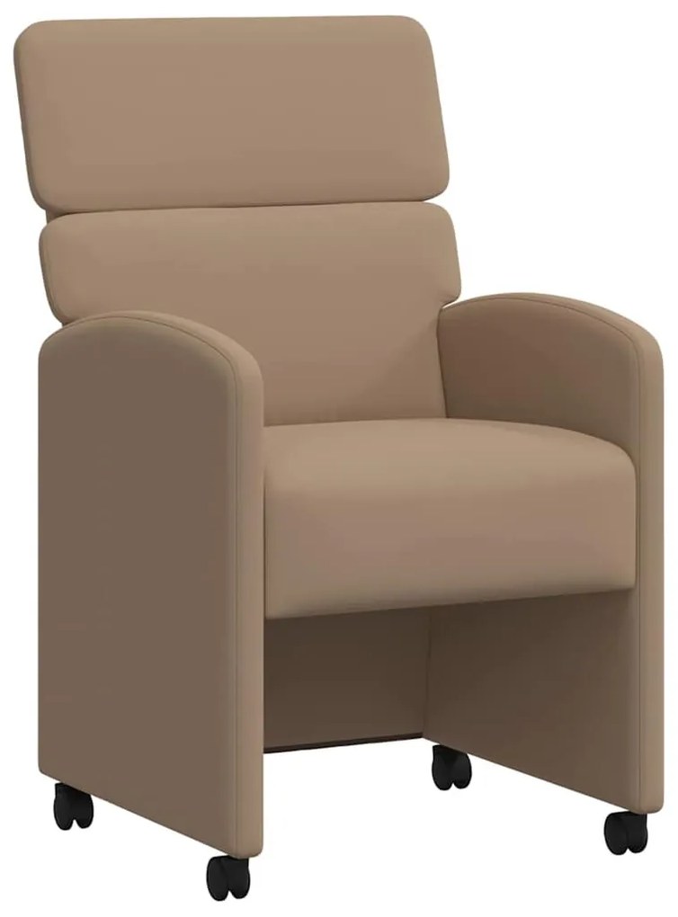 vidaXL Kerekes Étkező Székek 2 pcs Cappuccino 58 x 65 x 98 cm Műbőr