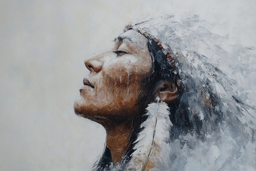 Vászonkép Canvas Indián Sámán Portré Etno Művészet Usa 120x80