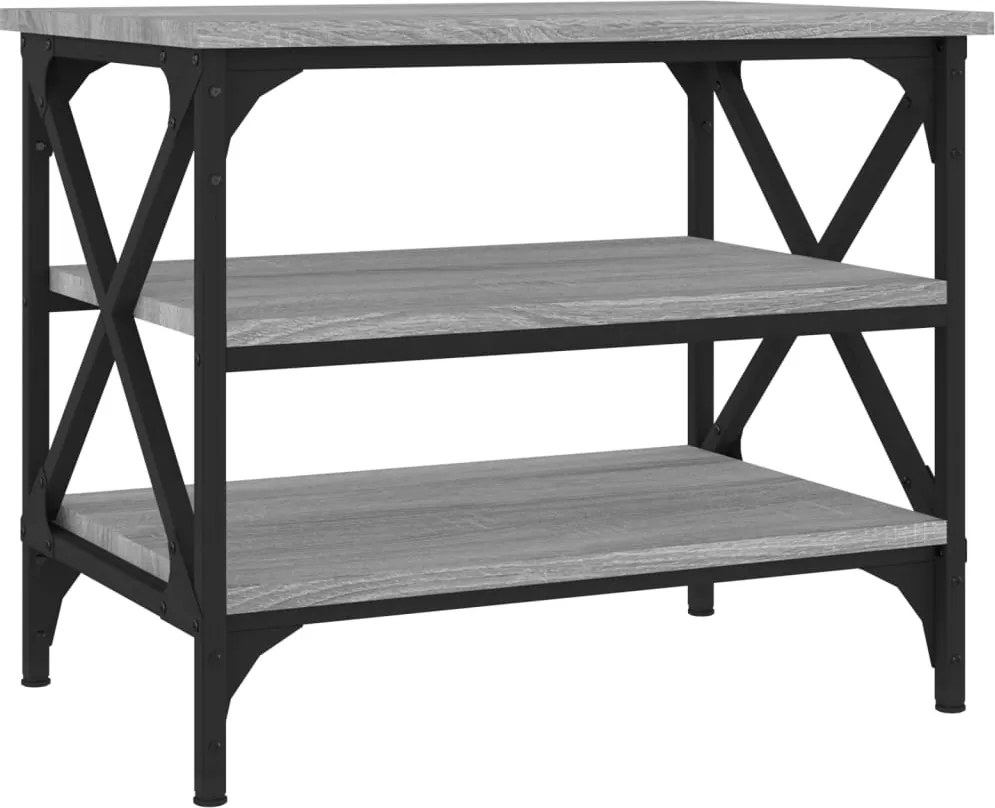 vidaXL szürke sonoma színű szerelt fa kisasztal 55x38x45 cm