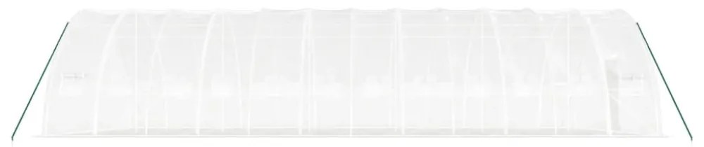 fehér acélvázas melegház 72 m² 12x6x2,85 m