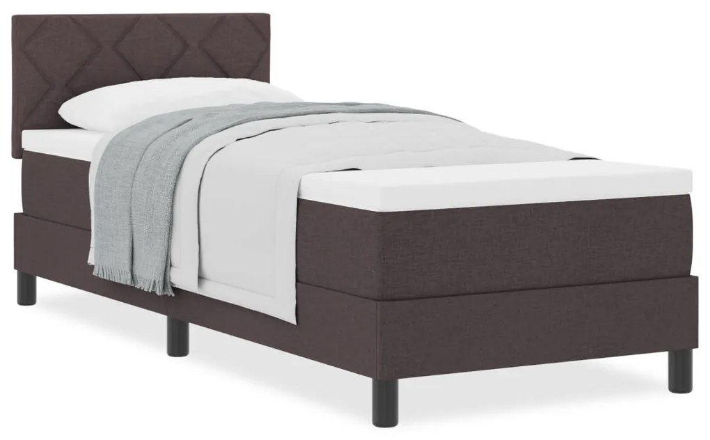 Box spring ágy matraccal Sötétbarna 80x200 cm Szövet