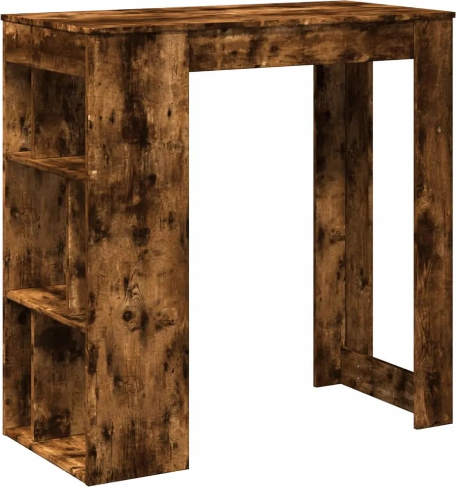 vidaXL füstös tölgy szerelt fa bárasztal tárolókkal 102x50x103,5 cm