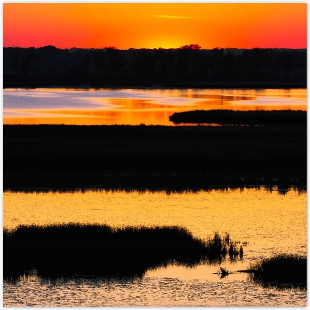 Poszterek 100x100 Naplemente tó