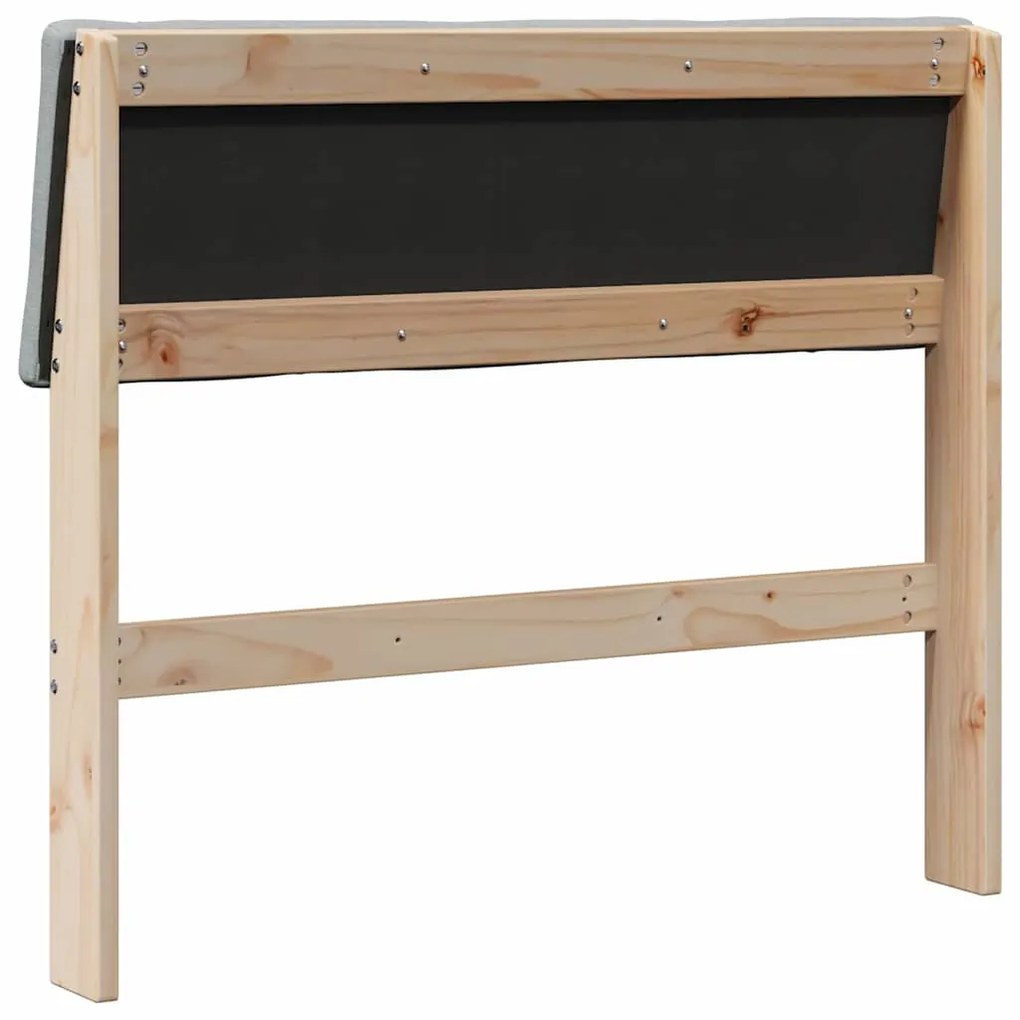 Kárpitozott fejtámla Világosszürke 90 cm Tömör fenyőfa