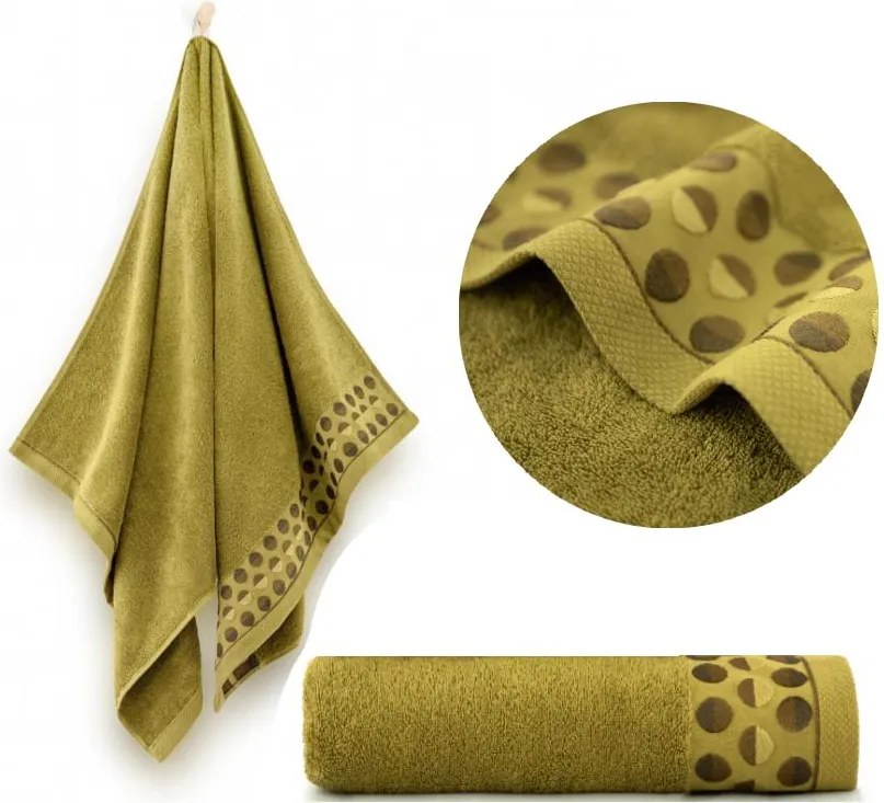 Fürdőlepedő 70x140 Zen 2-100% egyiptomi pamut Zwoltex 450g Olíva