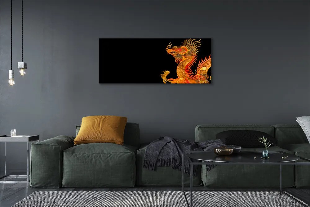 Canvas képek Japán arany sárkány 125x50 cm