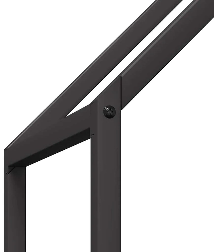 fekete hidegen hengerelt acél tűzifatároló 60x25x60 cm
