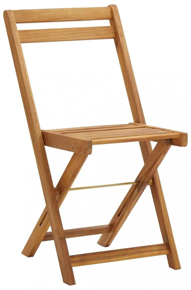 3 darabos összecsukható tömör akácfa bisztrószett párnákkal