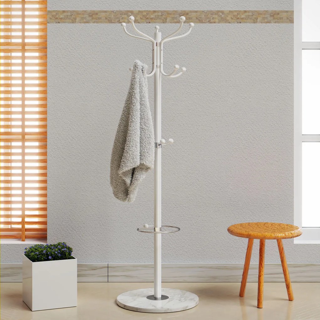 Casaria® Álló ruhafogas – fehér 173 cm