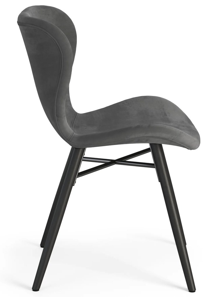 MAZZONI EXPORT ALTEA Velúr Sötétszürke/fekete lábak - MODERN SZÉK VELVET NAPPALIBA/ÉTKEZŐBE/ KONYHÁBA/IRODÁBA
