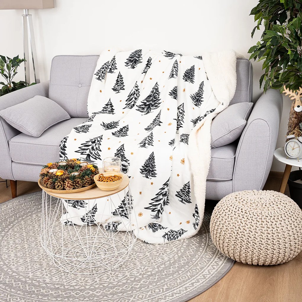 4Home Frosted Trees gyapjú hatású pléd, 150 x 200 cm