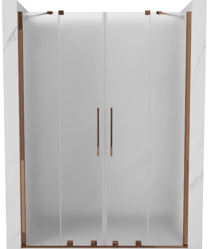 Mexen Velar Duo, tolózuhanyajtó nyitáshoz 140 cm, 8 mm-es matt üveg, rózsaszín arany, 871-140-000-32-60