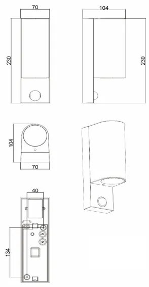 Lucide 69803/02/30 -Kültéri érzékelős lámpa ZARO 2xGU10/7W/230V IP65 fekete