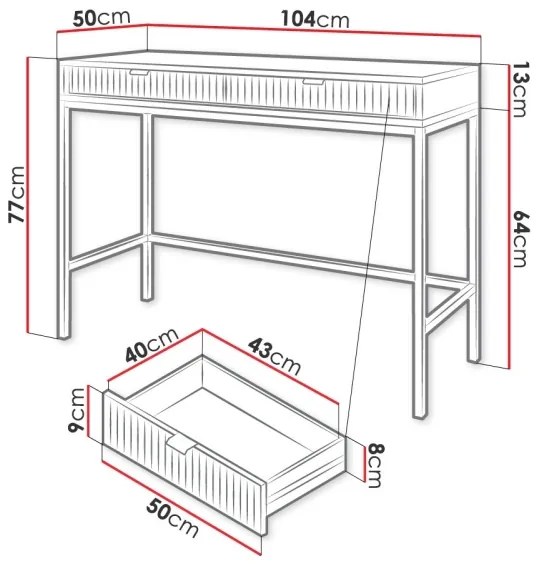Konzolasztal NOVA 77x104 cm fehér/arany