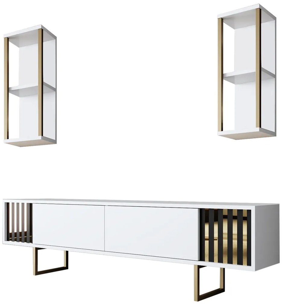 TV szekrény Gold Line - White, Black