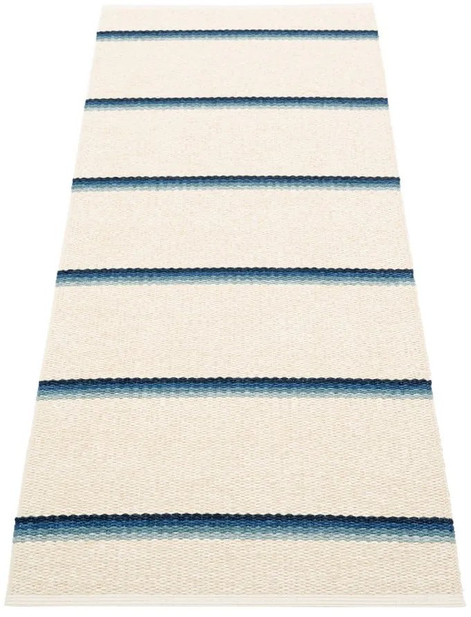 Kék-krémszínű kültéri-beltéri futószőnyeg 70x180 cm Olle Blue Vanilla – Pappelina