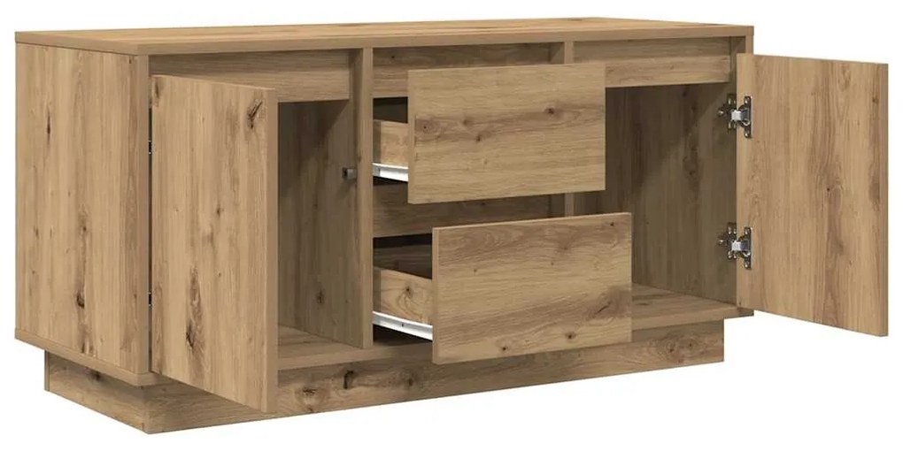 kézműves tölgy színű TV-szekrény LED-lámpákkal 100x41x50 cm