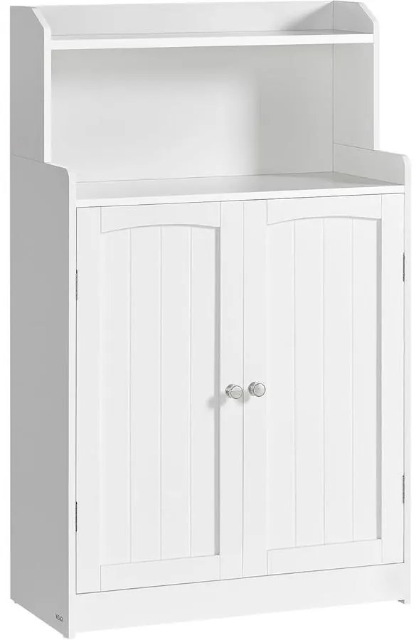 Fürdőszobai szekrény, tároló egység 2 ajtóval, 2 állítható polccal, fehér