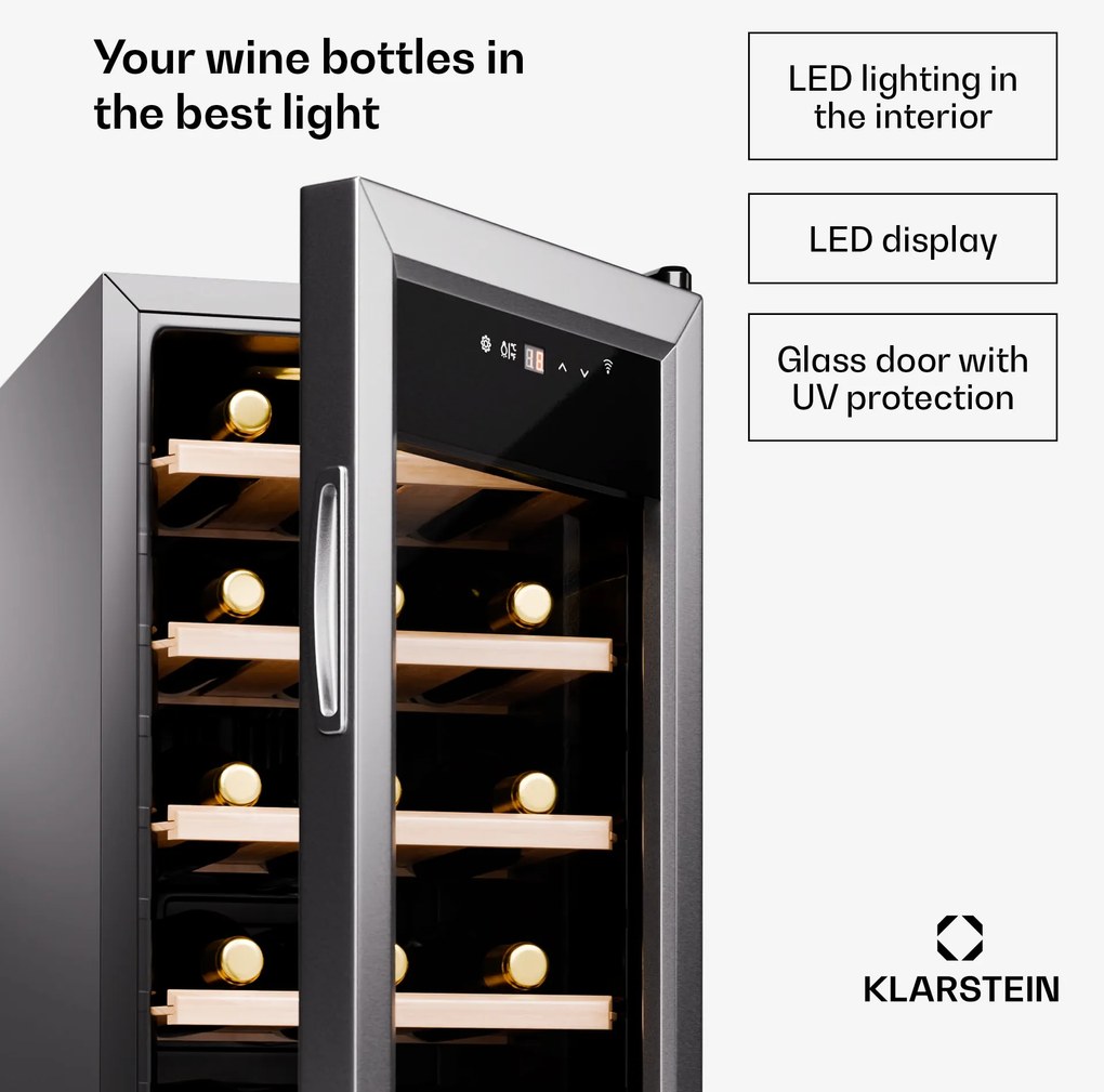 Klarstein Shiraz Premium Smart 18, Borhűtő akár 18 palack részére